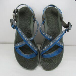 Chaco Blue Aztec Eco Tread Strappy Sandal Women's 10